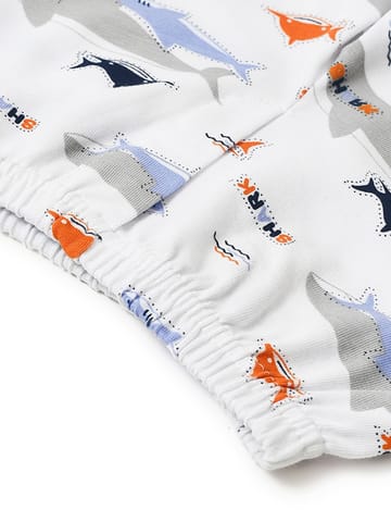 Mi Arcus Shark Print Sleeveless Vest with Shorts Set for Kids