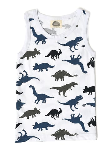 Mi Arcus Dino Print Sleeveless Vest with Shorts Set for Kids