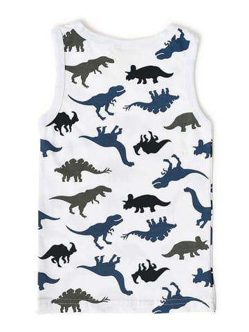 Mi Arcus Dino Print Sleeveless Vest with Shorts Set for Kids
