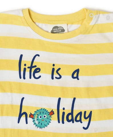 Mi Arcus Holiday Printed T-Shirt with Shorts Set for Kids