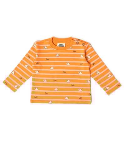Mi Arcus Printed Orange Sweatshirt with Pyjama Set for Kids