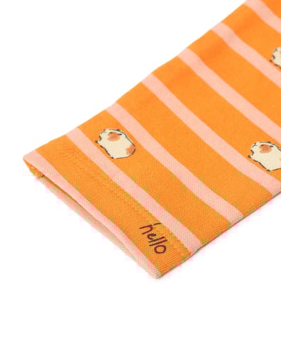 Mi Arcus Printed Orange Sweatshirt with Pyjama Set for Kids