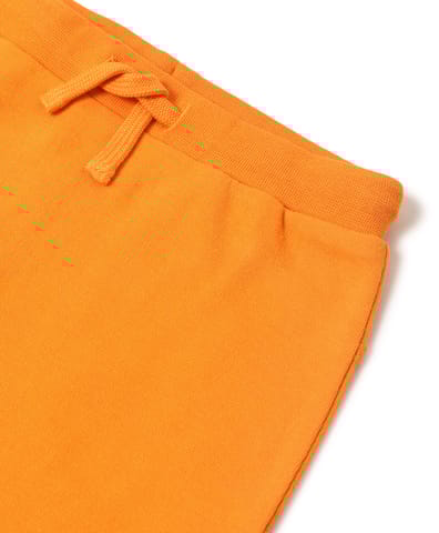 Mi Arcus Printed Orange Sweatshirt with Pyjama Set for Kids