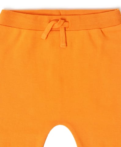Mi Arcus Printed Orange Sweatshirt with Pyjama Set for Kids