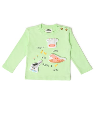Mi Arcus Green Printed Sweatshirt with Pyjama Set for Kids
