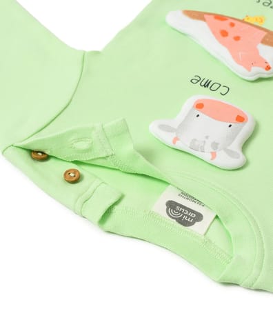 Mi Arcus Green Printed Sweatshirt with Pyjama Set for Kids