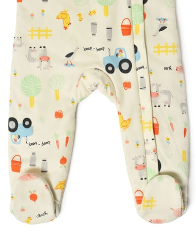 Mi Arcus Printed Hooded Full Sleeve Sleepsuit with Booties for Kids