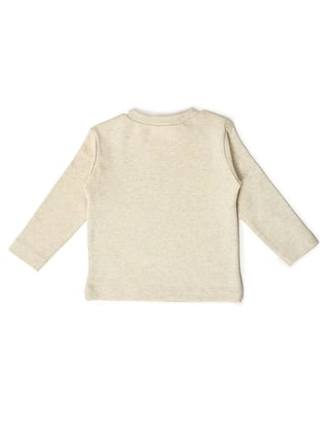 Mi Arcus Solid Cream T-Shirt with Dungaree set for Kids
