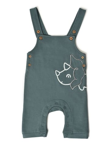 Mi Arcus Solid Cream T-Shirt with Dungaree set for Kids