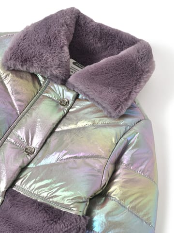 Mi Arcus Purple Lightweight Crop Puffer Jacket for Girls