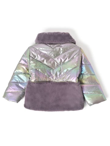 Mi Arcus Purple Lightweight Crop Puffer Jacket for Girls