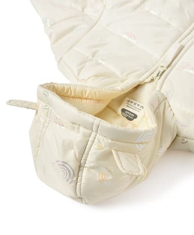 Mi Arcus Off White Floral Puffer Jacket for Kids