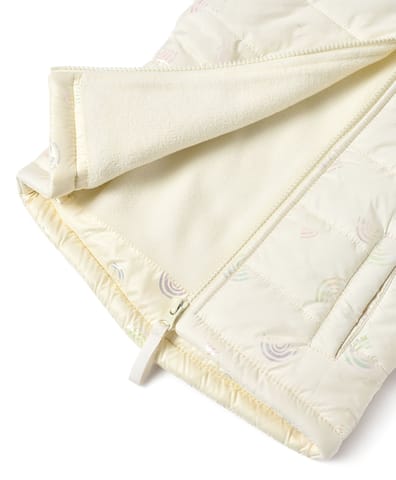 Mi Arcus Off White Floral Puffer Jacket for Kids