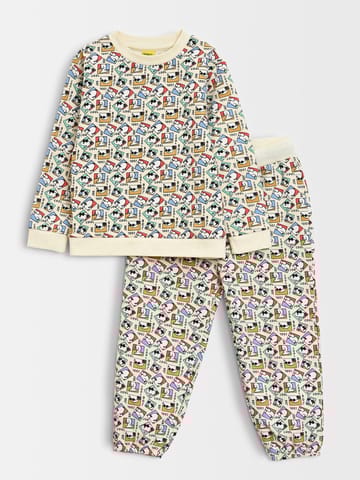 Mi Arcus Peanuts Winter Sweatshirt with Pyjama Set for Kids