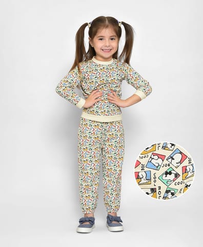 Mi Arcus Peanuts Winter Sweatshirt with Pyjama Set for Kids