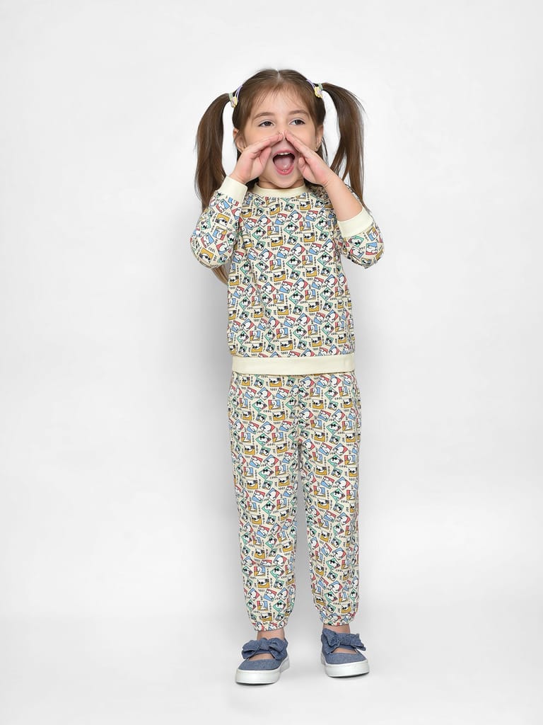 Mi Arcus Peanuts Winter Sweatshirt with Pyjama Set for Kids