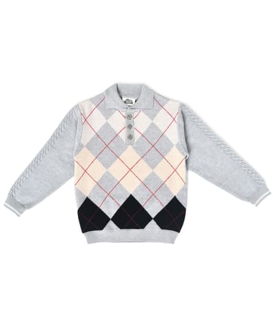 Mi Arcus Knitted Grey Sweater for Kids