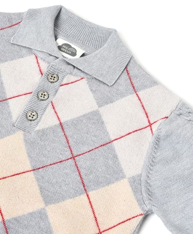Mi Arcus Knitted Grey Sweater for Kids