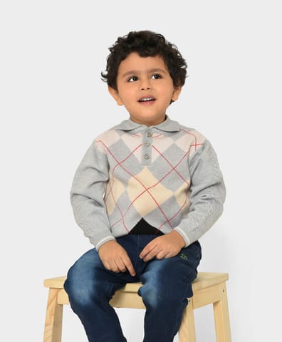 Mi Arcus Knitted Grey Sweater for Kids