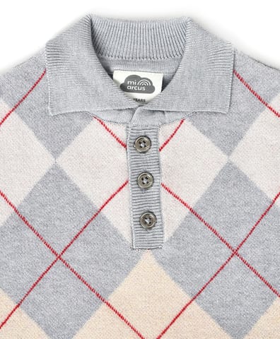 Mi Arcus Knitted Grey Sweater for Kids