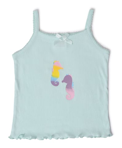 Mi Arcus Sea World Printed Cotton Camisole for Girls Pack of 3