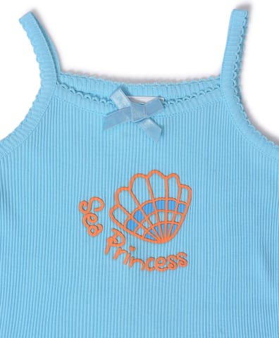 Mi Arcus Sea World Printed Cotton Camisole for Girls Pack of 3