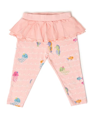 Mi Arcus Printed Legging with Tutu Ruffle Pack of 2