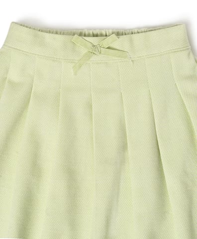 Mi Arcus Solid Lemon Mini Skirt for Girls