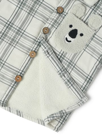 Mi Arcus Cotton Check Printed Green Full Sleeve Shirt for Boys