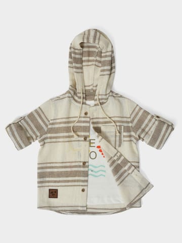 Mi Arcus Hooded Shirt with Tee Set for Boys