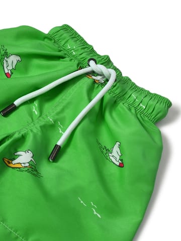 Mi Arcus Green Printed Swimwear Short for Kids