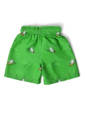 Mi Arcus Green Printed Swimwear Short for Kids