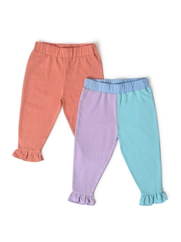 Mi Arcus Ruffled Solid Legging for Girls Pack of 2