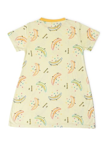 Mi Arcus Printed Cotton Nightgown for Girls