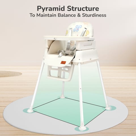 R for Rabbit Truffle High Chair For Kids 4-In-1 Convertible Scratch Proof & Anti-Skid Rubber Base High Chair Beige