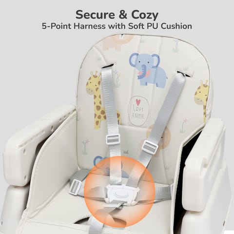 R for Rabbit Truffle High Chair For Kids 4-In-1 Convertible Scratch Proof & Anti-Skid Rubber Base High Chair Beige