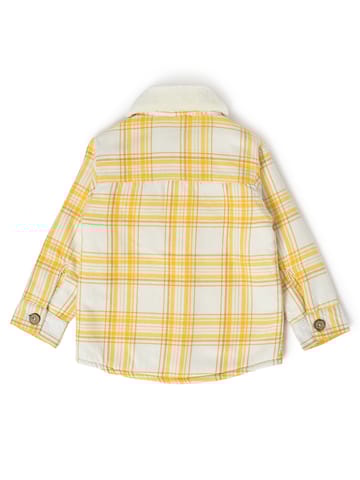 Mi Arcus Cotton Check Printed Yellow Full Sleeve Shirt for Boys