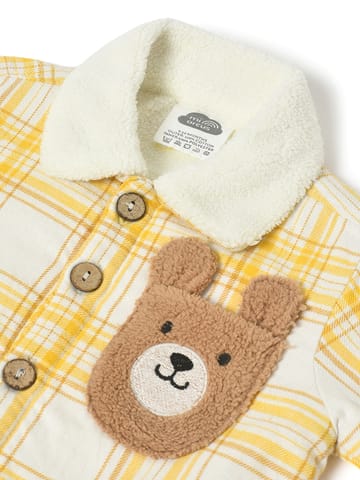 Mi Arcus Cotton Check Printed Yellow Full Sleeve Shirt for Boys