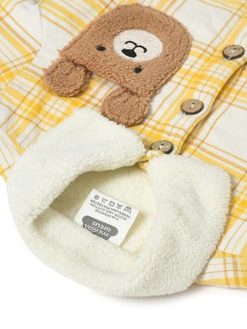 Mi Arcus Cotton Check Printed Yellow Full Sleeve Shirt for Boys