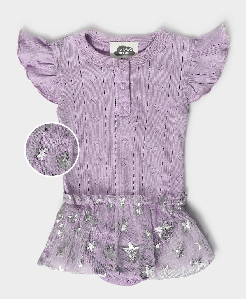 Mi Arcus Purplish Onesie for Baby Girl