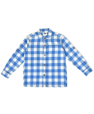 Mi Arcus Check Printed Cotton Flannel Shirt For Baby Boy