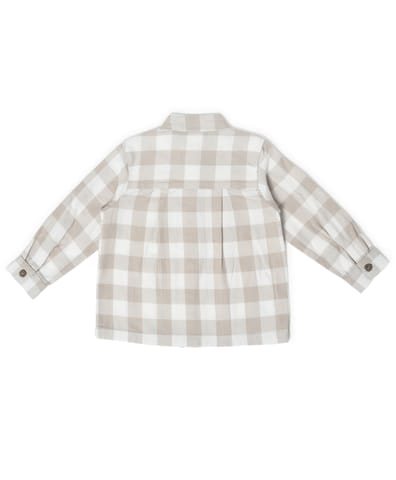 Mi Arucs Check Print Shirt with Band Collar for Boys