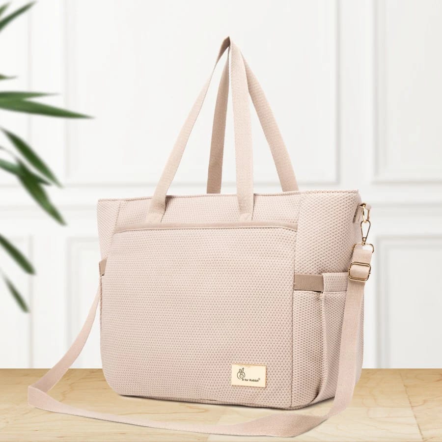 R For Rabbit Caramello Tote Multi Purpose Diaper Bag With Spacious Storage, Beige
