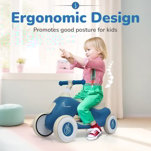 R For Rabbit Speedster Zoomy Push Ride On Car for Kids, Blue Grey