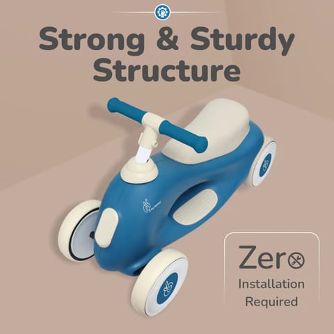 R For Rabbit Speedster Zoomy Push Ride On Car for Kids, Blue Grey