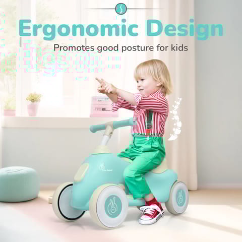 R For Rabbit Speedster Zoomy Push Ride On Car for Kids, Green Cream