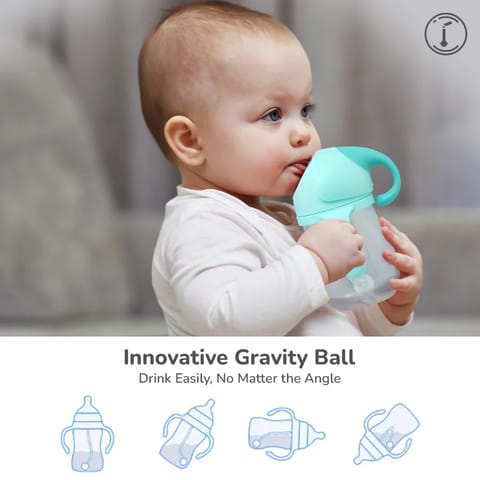 R for Rabbit Trunky Baby Straw Sipper Bottle With Safe BPA free PP Material, Lake Blue