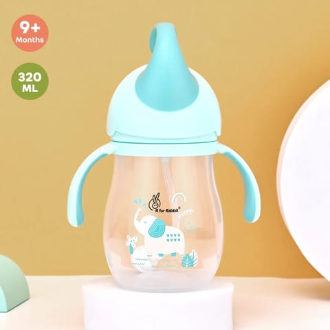 R for Rabbit Trunky Baby Straw Sipper Bottle With Safe BPA free PP Material, Lake Blue