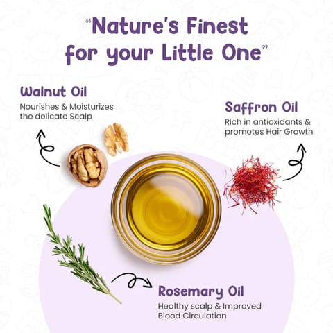 Mother Sparsh Nourishing Baby Hair Oil - Enriched with Saffron & Almond