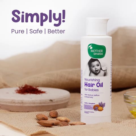 Mother Sparsh Nourishing Baby Hair Oil - Enriched with Saffron & Almond
